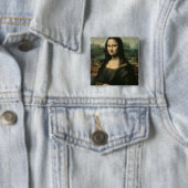 Mona Lisa, c.1503-6 Vierkante Button 5,1 Cm (In situ)