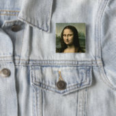Mona Lisa, c.1503-6 Vierkante Button 5,1 Cm (In situ)