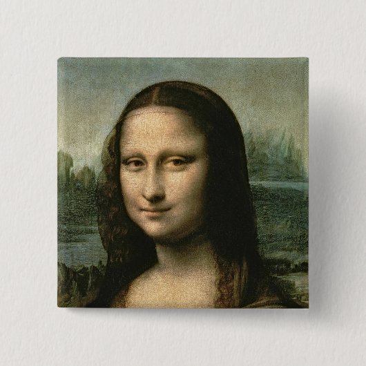 Mona Lisa, c.1503-6 Vierkante Button 5,1 Cm (Voorkant)