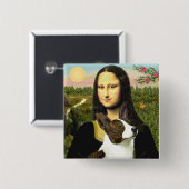 Mona Lisa - Cardigan Welsh Corgi Vierkante Button 5,1 Cm (Voorkant /achterkant)