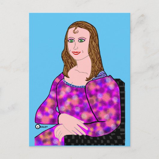 Mona Lisa Cartoon Afbeelding Briefkaart (Voorkant)