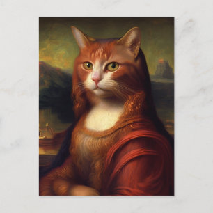 Mona Lisa Cat Briefkaart
