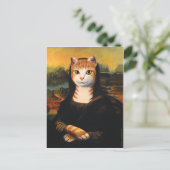 Mona Lisa Cat Briefkaart (Staand voorkant)