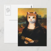 Mona Lisa Cat Briefkaart (Voorkant / Achterkant)