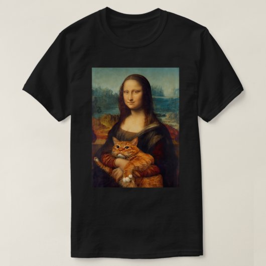 Mona Lisa + Cat T-Shirt T-Shirt (Design voorkant)