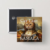 Mona Lisa Cat voor Kamala Button (Voorkant /achterkant)