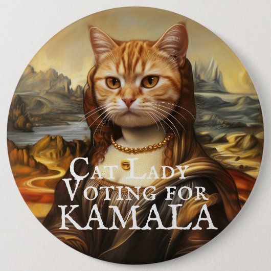 Mona Lisa Cat voor Kamala Button (Voorkant)