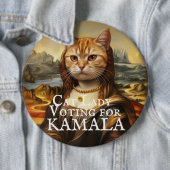 Mona Lisa Cat voor Kamala Button (In situ)
