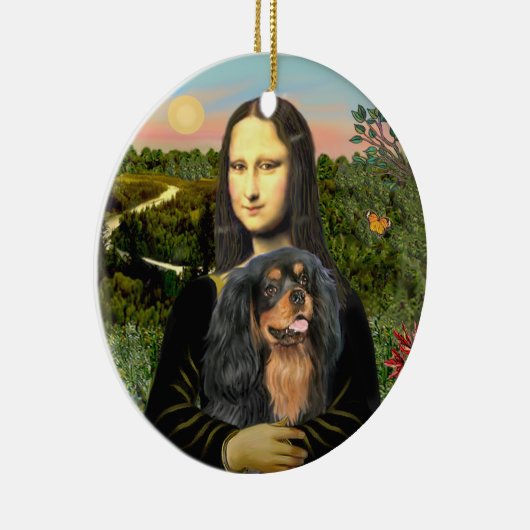 Mona Lisa - Cavalier (zwart/bruin) Keramisch Ornament (Rechts)