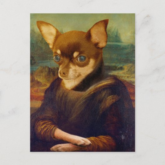 Mona Lisa Chihuahua - Gioconda Chihuahua Posrcard Briefkaart (Voorkant)