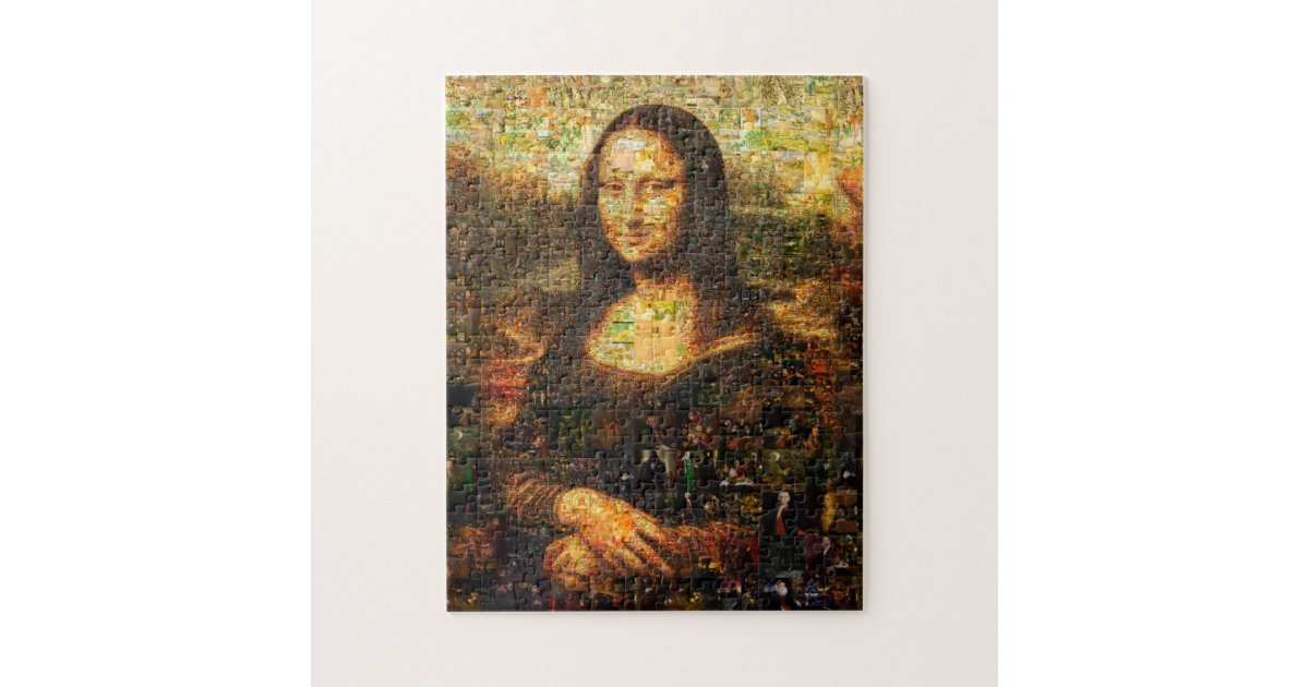 Mona Lisa Collage Mona Lisa Mosaic Mona Lisa Legpuzzel Zazzlenl