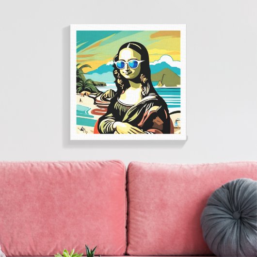 Mona Lisa Cool. Canvas Afdruk (Insitu (Woonkamer))