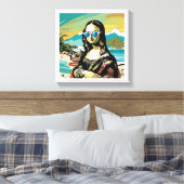 Mona Lisa Cool. Canvas Afdruk (Insitu (Slaapkamer))