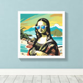Mona Lisa Cool. Canvas Afdruk (Insitu (Houten vloer))