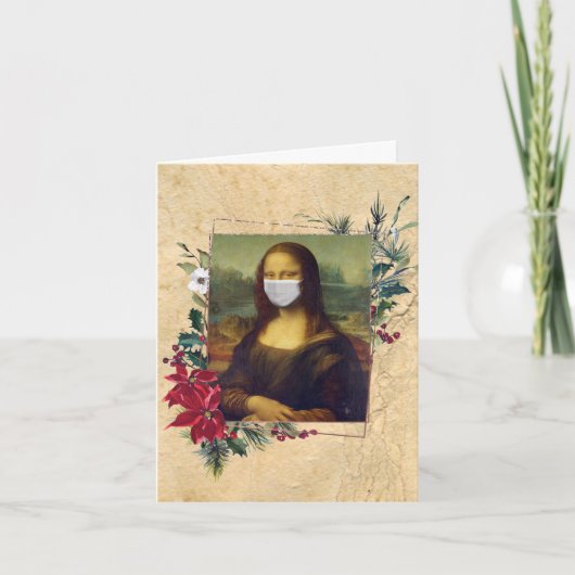 Mona Lisa Covid 2020 Kerstmis Feestdagen Kaart (Voorkant)