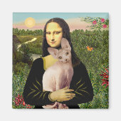 Mona Lisa - Crème Sphynx kat Magneet (Voorkant)