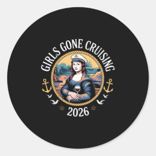 Mona Lisa Cruise Vakantie Meisjes Gaan Cruisen 202 Ronde Sticker