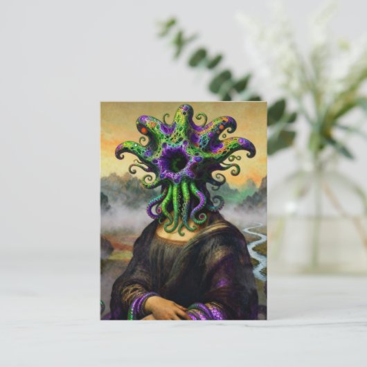 Mona Lisa Cthulhu Briefkaart (Staand voorkant)