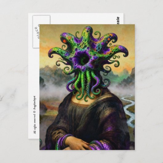 Mona Lisa Cthulhu Briefkaart (Voorkant / Achterkant)
