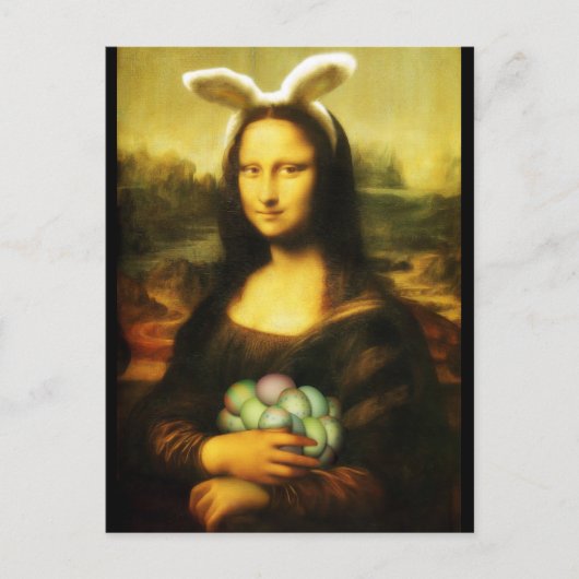 Mona Lisa, de paashaas Feestdagenkaart (Voorkant)