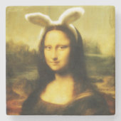 Mona Lisa, de paashaas Stenen Onderzetter (Voorkant)