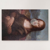 Mona Lisa die grijze kauwgom blaast Legpuzzel (Horizontaal)