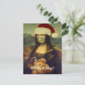 Mona Lisa die je gezond Vakantie Briefkaart wil (Staand voorkant)