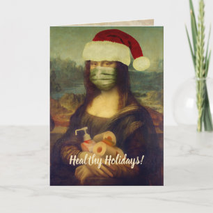 Mona Lisa die je gezonde Feestdagen wil Kaart