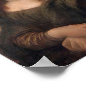 Mona Lisa die roze kauwgom blaast Poster (Hoek)