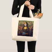 Mona Lisa die Veilig speelt rond Coronavirus, ZFBP Grote Tote Bag (Voorkant (product))