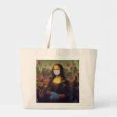 Mona Lisa die Veilig speelt rond Coronavirus, ZFBP Grote Tote Bag (Voorkant)