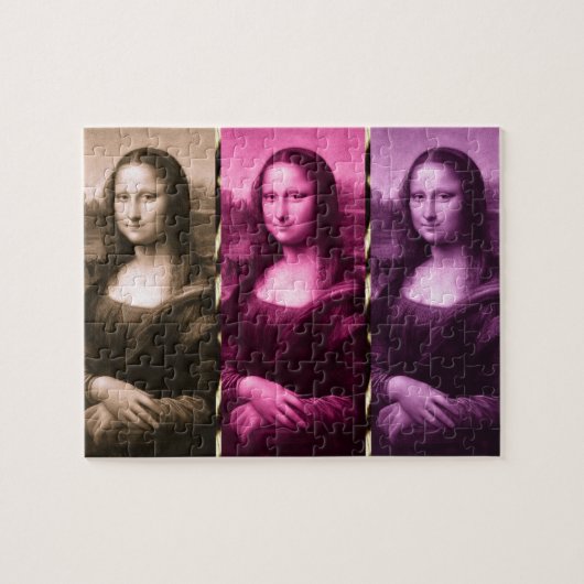 Mona Lisa Dierenprint Paars Roze Chocolade Legpuzzel (Horizontaal)