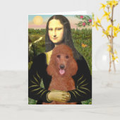 Mona Lisa - Donkere rode standaardpoel #1 Kaart (Gele Bloem)