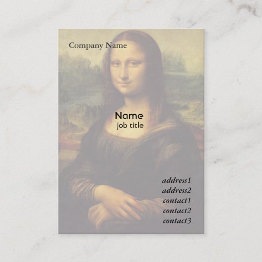 Mona Lisa door Leonardo Da Vinci Visitekaartje (Voorkant)