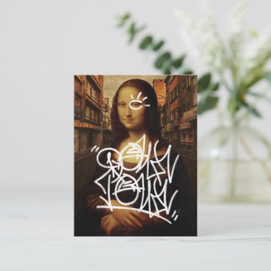 Mona Lisa Downtown Feestdagenkaart (Staand voorkant)