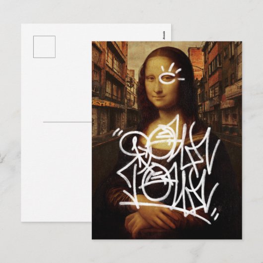 Mona Lisa Downtown Feestdagenkaart (Voorkant / Achterkant)