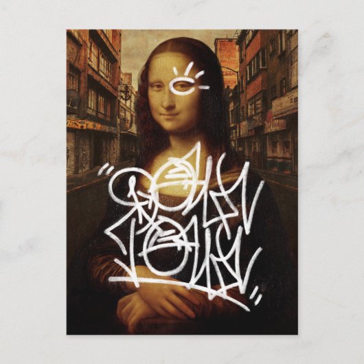 Mona Lisa Downtown Feestdagenkaart (Voorkant)