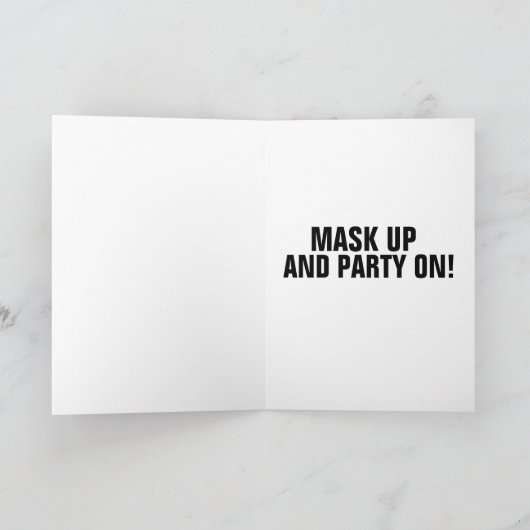 MONA LISA DRAAGT MASKER VERJAARDAG KAART (Binnen)