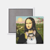 Mona Lisa - Driekleurige Welsh Corgi 10 Magneet (Voorkant / Achterkant)