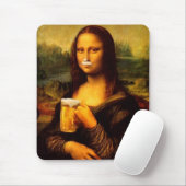 Mona Lisa drink bier, Beer lover Muismat (Met muis)