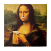 Mona Lisa drink bier Beer Tegeltje (Voorkant)
