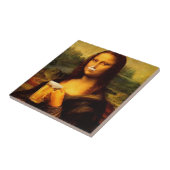 Mona Lisa drink bier Beer Tegeltje (Zijkant)