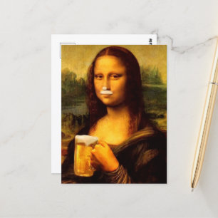 Mona Lisa drink bierbierliefhebbers Briefkaart