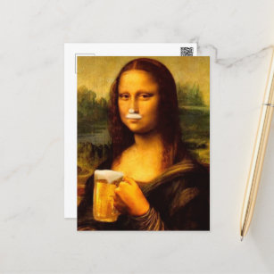 Mona Lisa drink bierbierliefhebbers Briefkaart