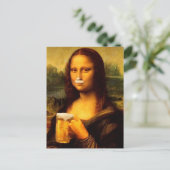 Mona Lisa drink bierbierliefhebbers Briefkaart (Staand voorkant)