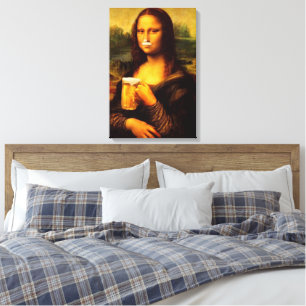 Mona Lisa drink bierbierliefhebbers Canvas Afdruk
