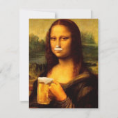 Mona Lisa drink bierbierliefhebbers Feestdagenkaart (Voorkant)