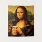 Mona Lisa drink bierbierliefhebbers Wandkleed (Voorkant)