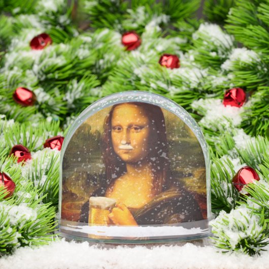 Mona Lisa drinking beer Beer lovers Sneeuwbol (Kerstmis)