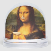 Mona Lisa drinking beer Beer lovers Sneeuwbol (Achterkant)